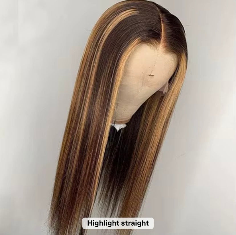 Highlighted Ombre Wigs – Body Wave, Straight, Deep Wave, Water Wave 12–30"