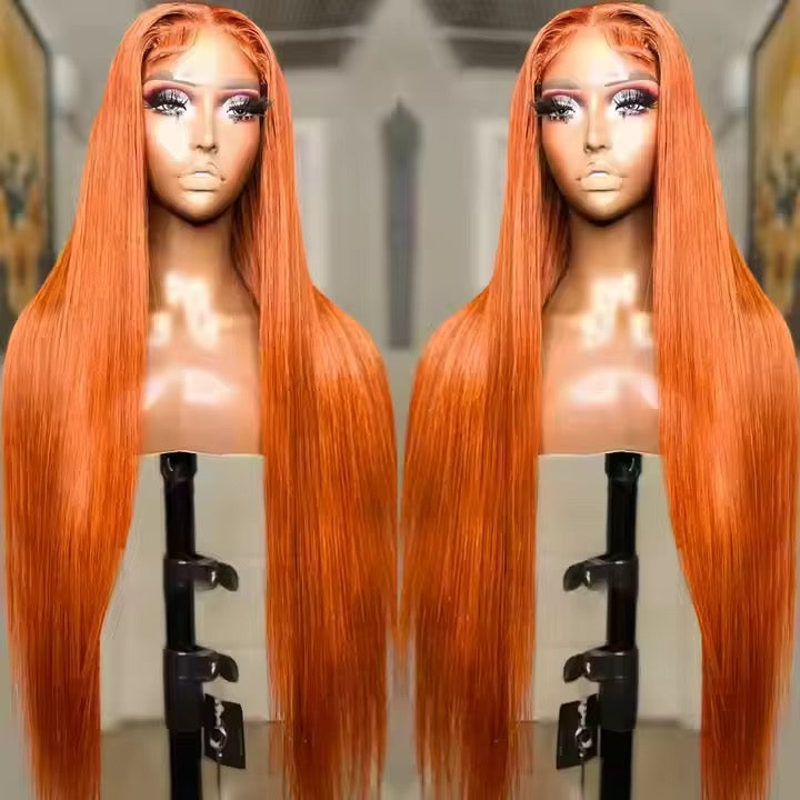 13x4 Transparent Lace Front Wig – Virgin Brazilian Straight Human Hair (Custom Colors Available)